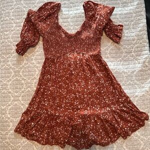 Floral Dress ruffle sleeve